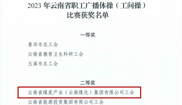【喜讯】云煤（鉴黑担保网）集团在2023年云南省职工文体活动中勇创佳绩